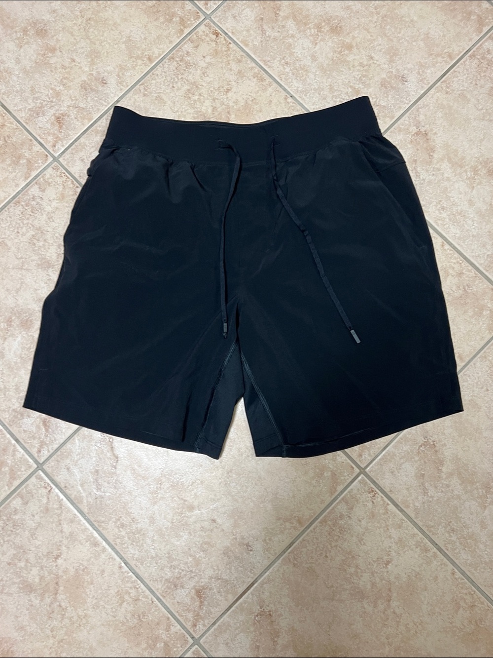 lululemon athletica Men's Performance Black Drawstring Shorts